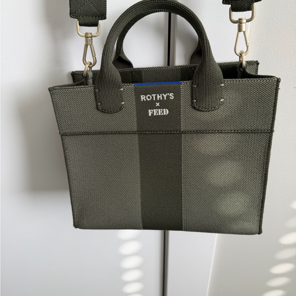Rothy's Olive Green Crossbody Tote with Top Handles